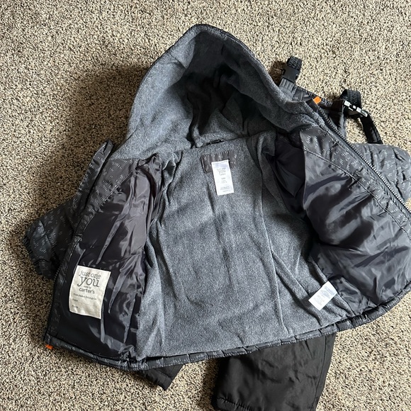 Carters Baby Snow Suit Set Bear Snowbib Overall - Picture 3 of 7